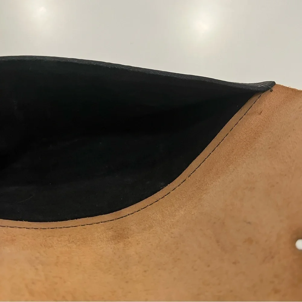 Beautiful rich supple leather two toned clutch